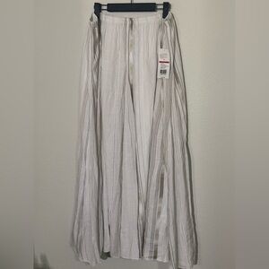 NEW WITH TAGS White, Tan and Gray Gauzy Maxi Skirt, size XL or Extra Large
